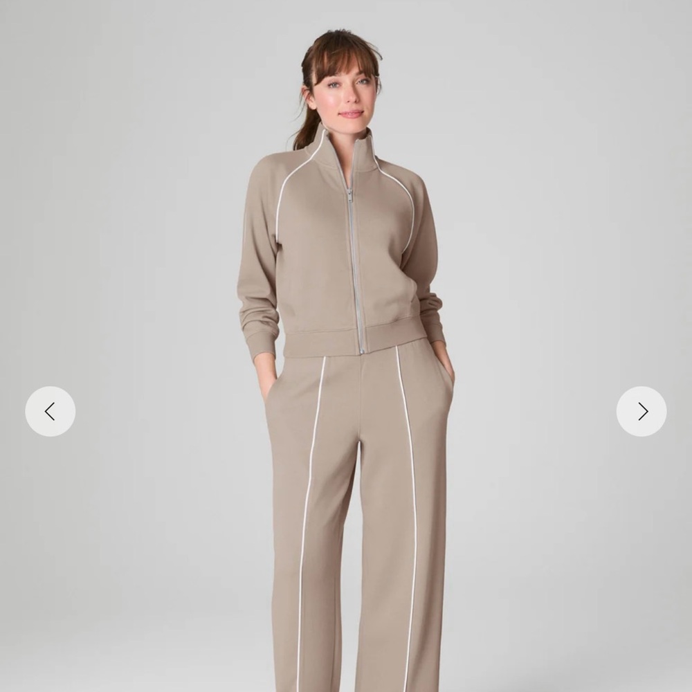 SPANX Air Essentials Beige Track Pants and Jacket NWT